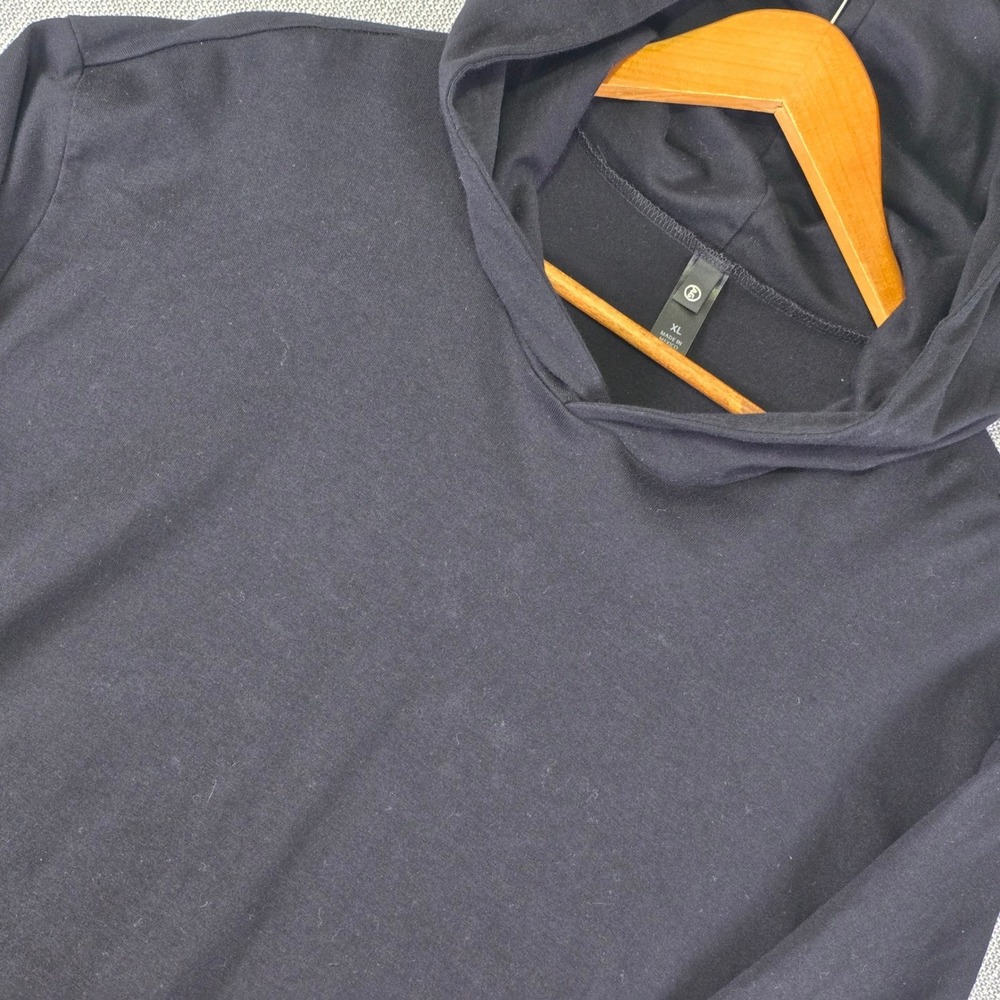 AG Adriano Goldschmied Hoodie Mens XL Black Solid Pullover Sweatshirt Knit